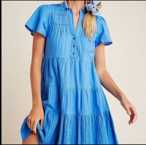 Anthropologie Georgina Tiered Shirt Dress